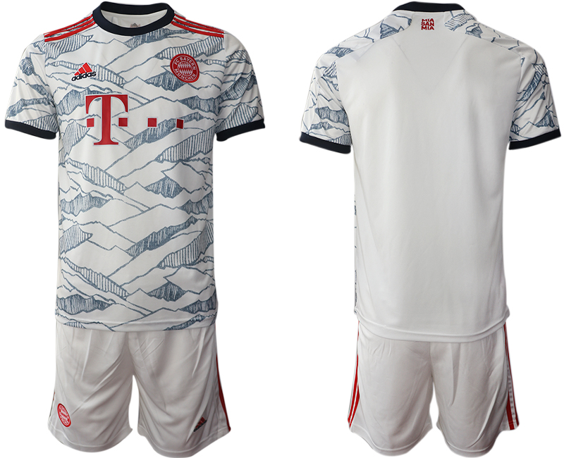 Men 2021-2022 Club Bayern Munich away white blank Soccer Jersey->bayern munich jersey->Soccer Club Jersey
